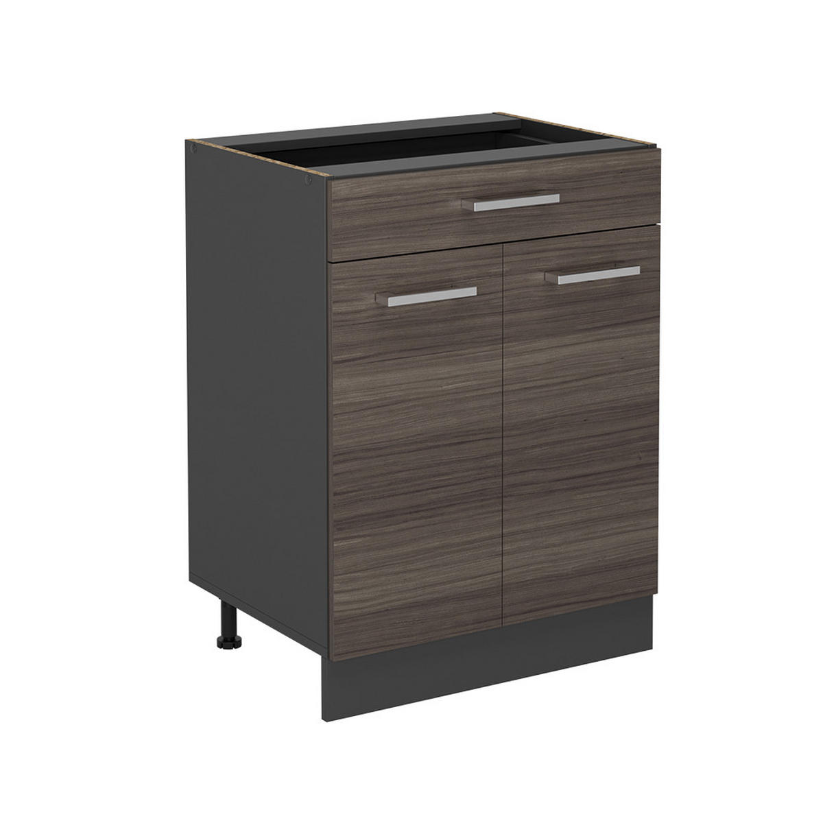 KÜCHENUNTERSCHRANK R-Line Edelgrau 60 cm mit Schublade, ohne Arbeitsplatte - Anthrazit/Braun, Holzwerkstoff (60/81.6/46cm) - Vicco