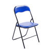 BESUCHERSTUHL Lederlook blau/schwarz - Blau/Schwarz, Textil/Metall (45/78/45cm) - CLP