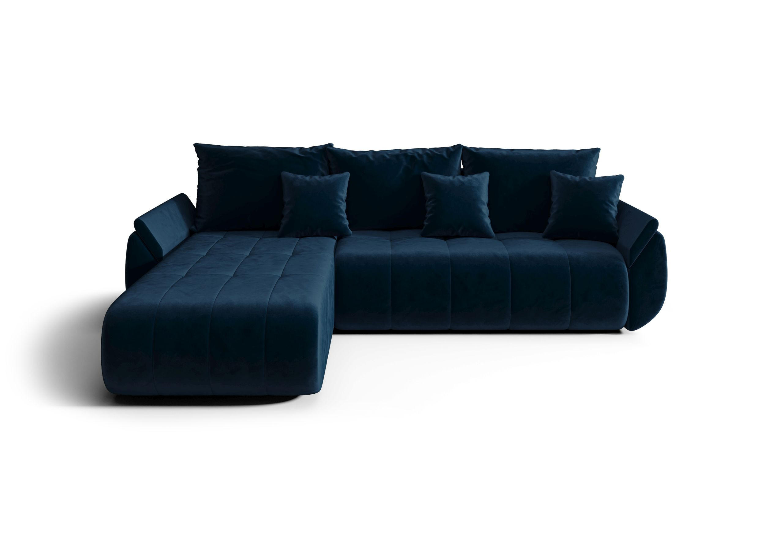 ECKSOFA mit Schlaffunktion TOKYO R Monolith 77 Rechts - Blau, Textil (280/185cm) - Bedante