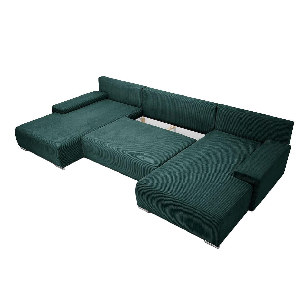 ECKSOFA Trawanga s funkcí spaní, Zelená - zelená barva, textil (348/188cm) - Fedve