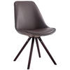 STUHL Lederlook braun - Braun/Cappuccino, Holz/Textil (48/84/56cm) - CLP