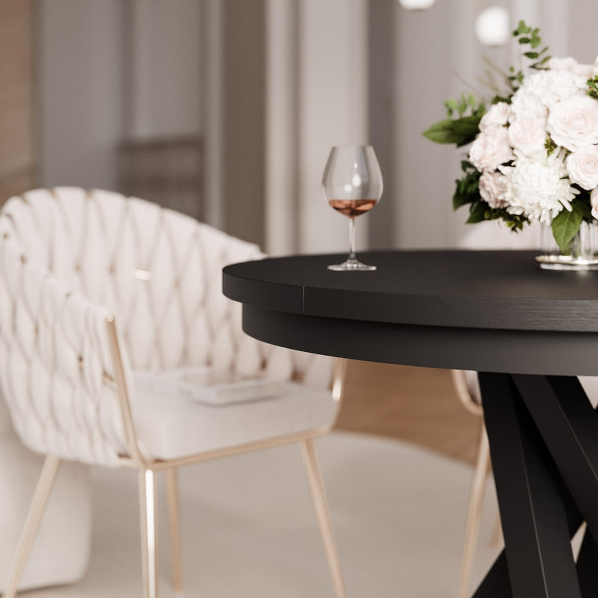 AUSZIEHTISCH LORIEN 100/140/75 cm Schwarz - Schwarz, Holzwerkstoff/Metall (100/100/75cm) - Idohome
