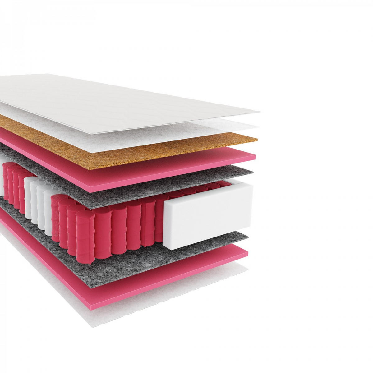 TASCHENFEDERKERNMATRATZE BASIC 180x200 cm - Weiß, Textil (180/200cm) - Mebligo