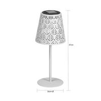 LED-SOLAR-TISCHLEUCHTE - wetterfest mit Dämmerungssensor und Schattenspiel für Garten und Terrasse, 2er-Set - Weiß, Metall (12/12/30cm) - Northpoint