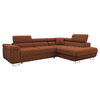 ECKSOFA Torezio Cord, Seite: Rechts - Braun, Holz/Textil (274/203cm) - MIRJAN24
