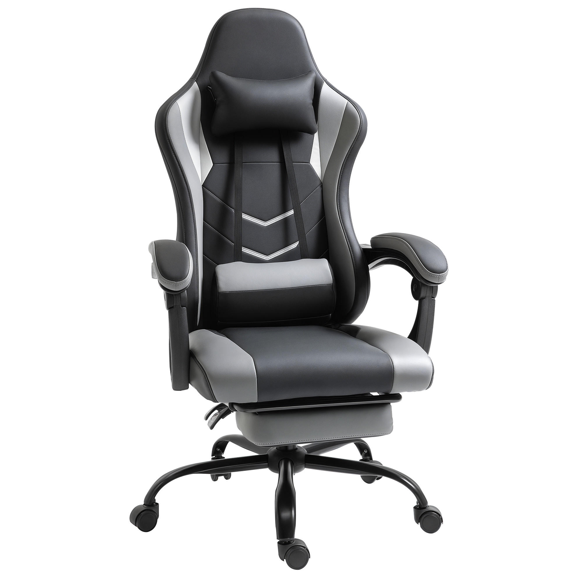 GAMINGSTUHL DE-05068 160° neigbar mit Fußstütze & höhenverstellbar Schwarz - Schwarz, Metall (52/128/62cm) - ComfortXL