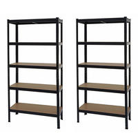 SCHWERLASTREGAL Schwarz, Braun 2er-Set - Schwarz/Braun, Metall (90/180/40cm) - MCW