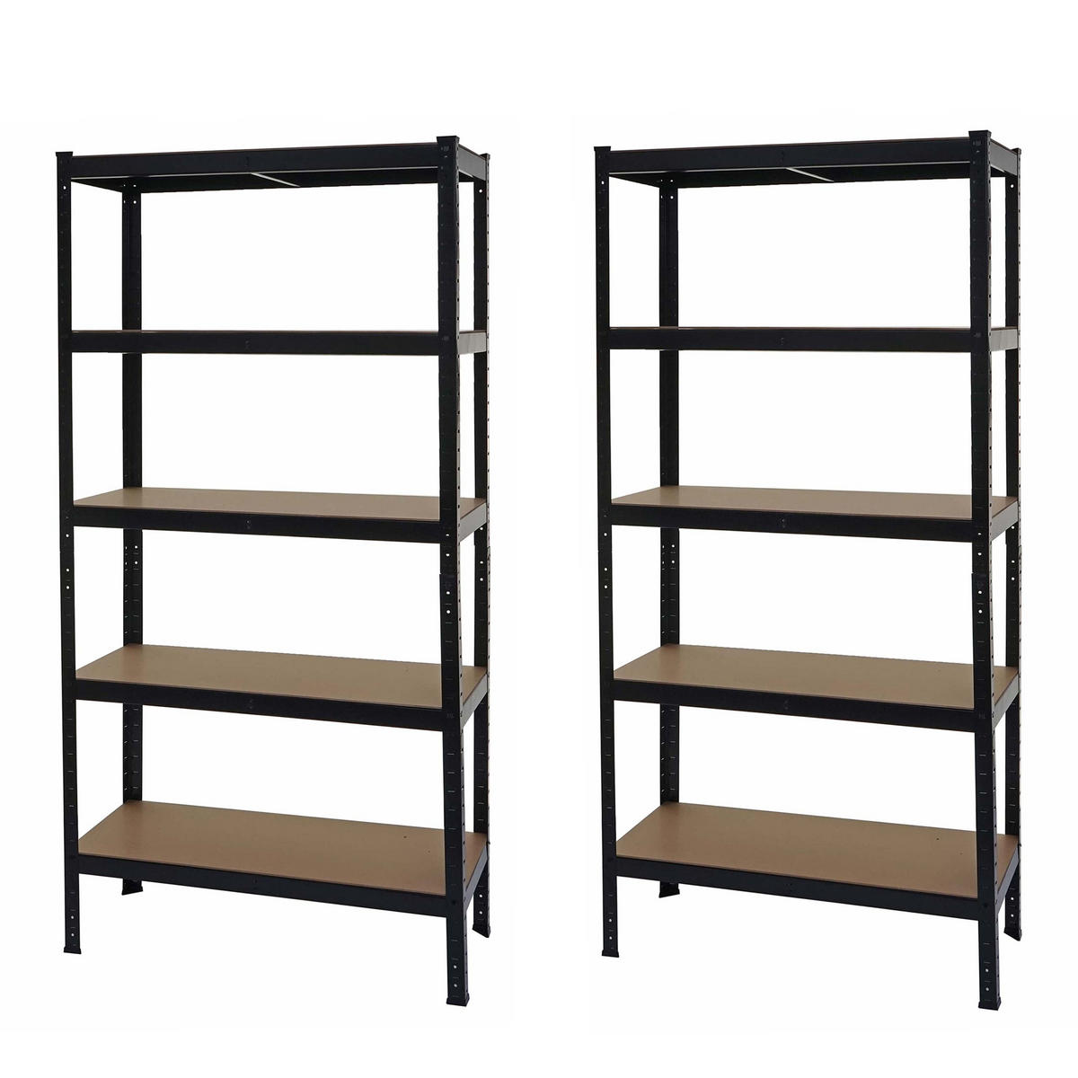 SCHWERLASTREGAL Schwarz, Braun 2er-Set - Schwarz/Braun, Metall (90/180/40cm) - MCW