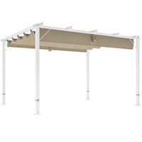 PERGOLA DE-12643 382/300/232 cm ausziehbar UPF30+ mit Magnet Weiß - Weiß, Metall (300/232/382cm) - ComfortXL