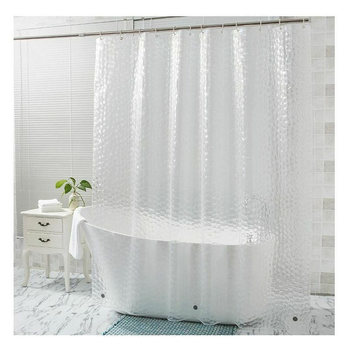 DUSCHVORHANG EVA halbdurchsichtig wasserfest schimmelresistent - Transparent, Kunststoff (180/180cm) - MCBOSON