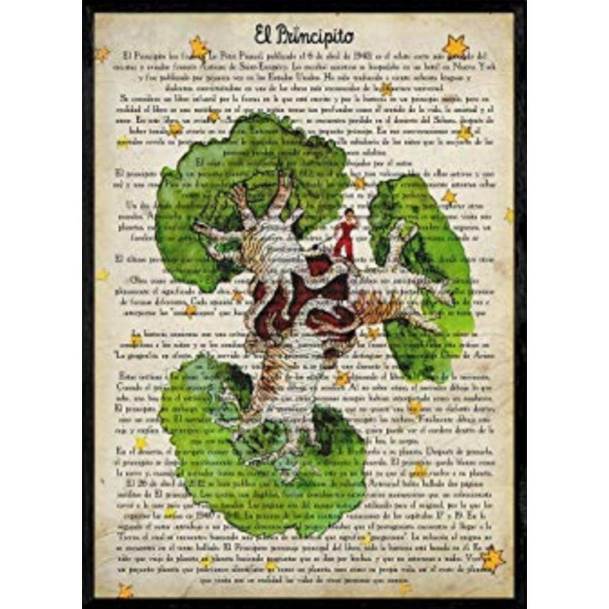POSTER Prinz Mit Baobab. A4 Rahmenlos - Klar, Papier (29.7/5/21cm) - Nacnic