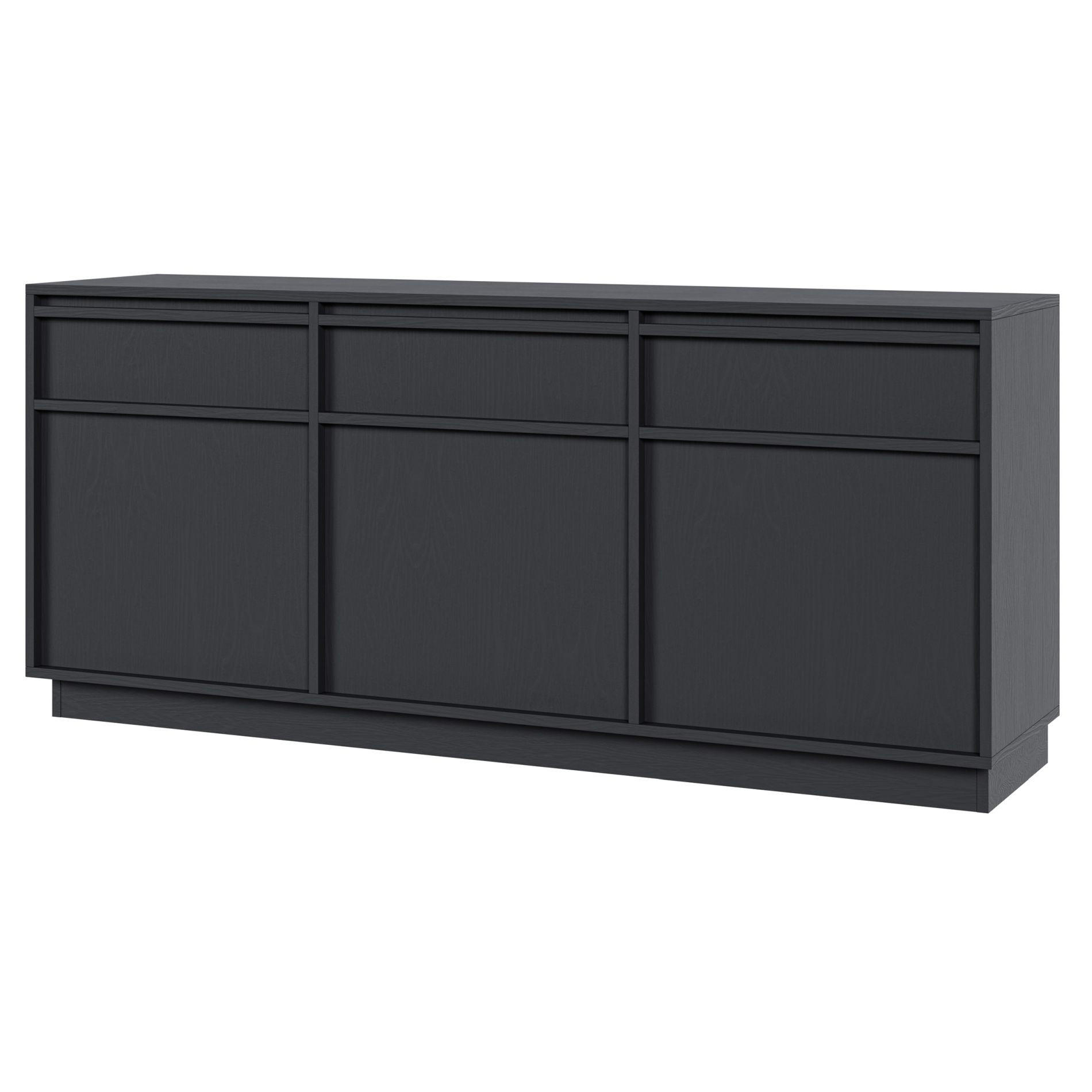 SIDEBOARD Evo Schwarz 154 cm - Schwarz/Graphitfarben, Holzwerkstoff (154/68.6/39cm) - Selsey