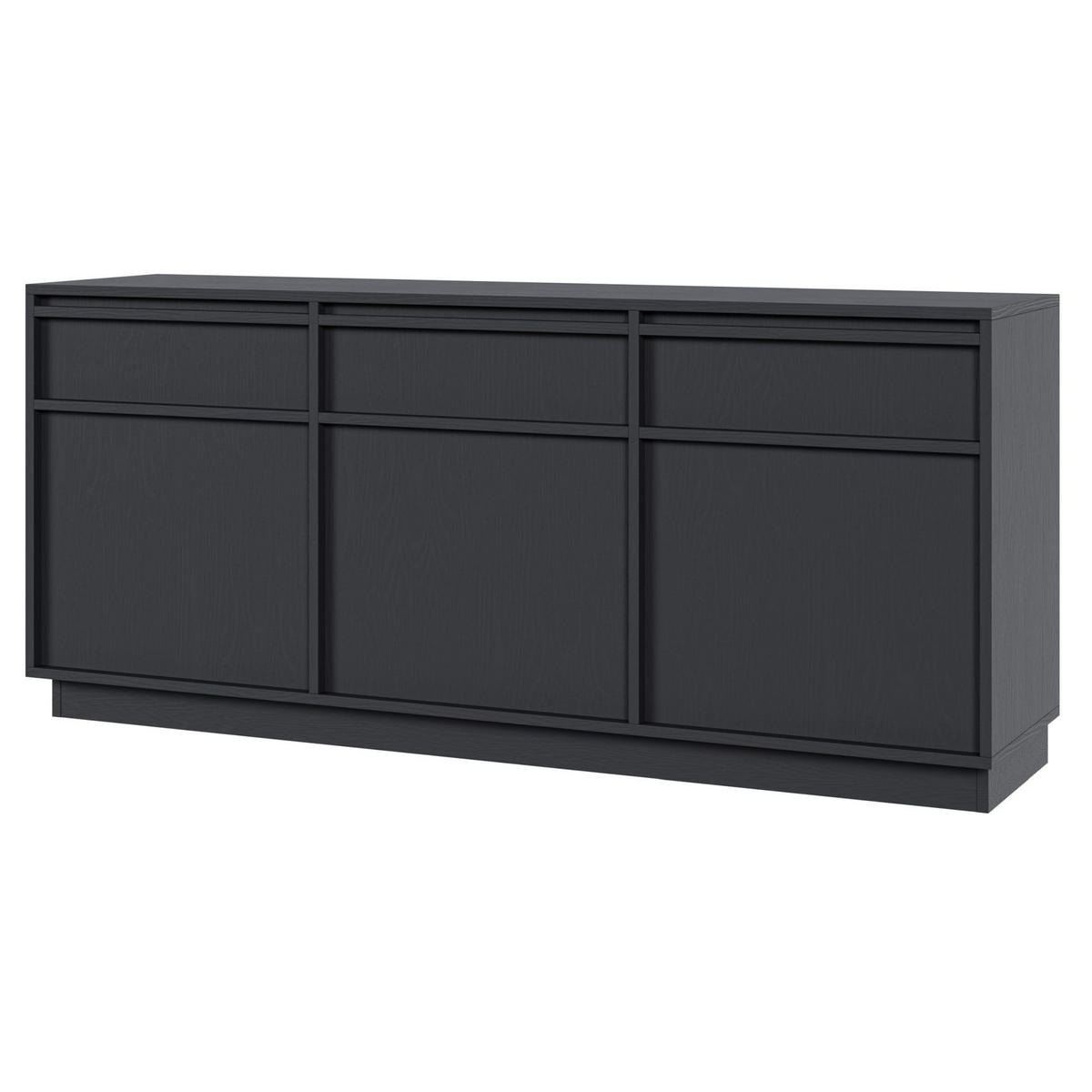 SIDEBOARD Evo Schwarz 154 cm - Schwarz/Graphitfarben, Holzwerkstoff (154/68.6/39cm) - Selsey