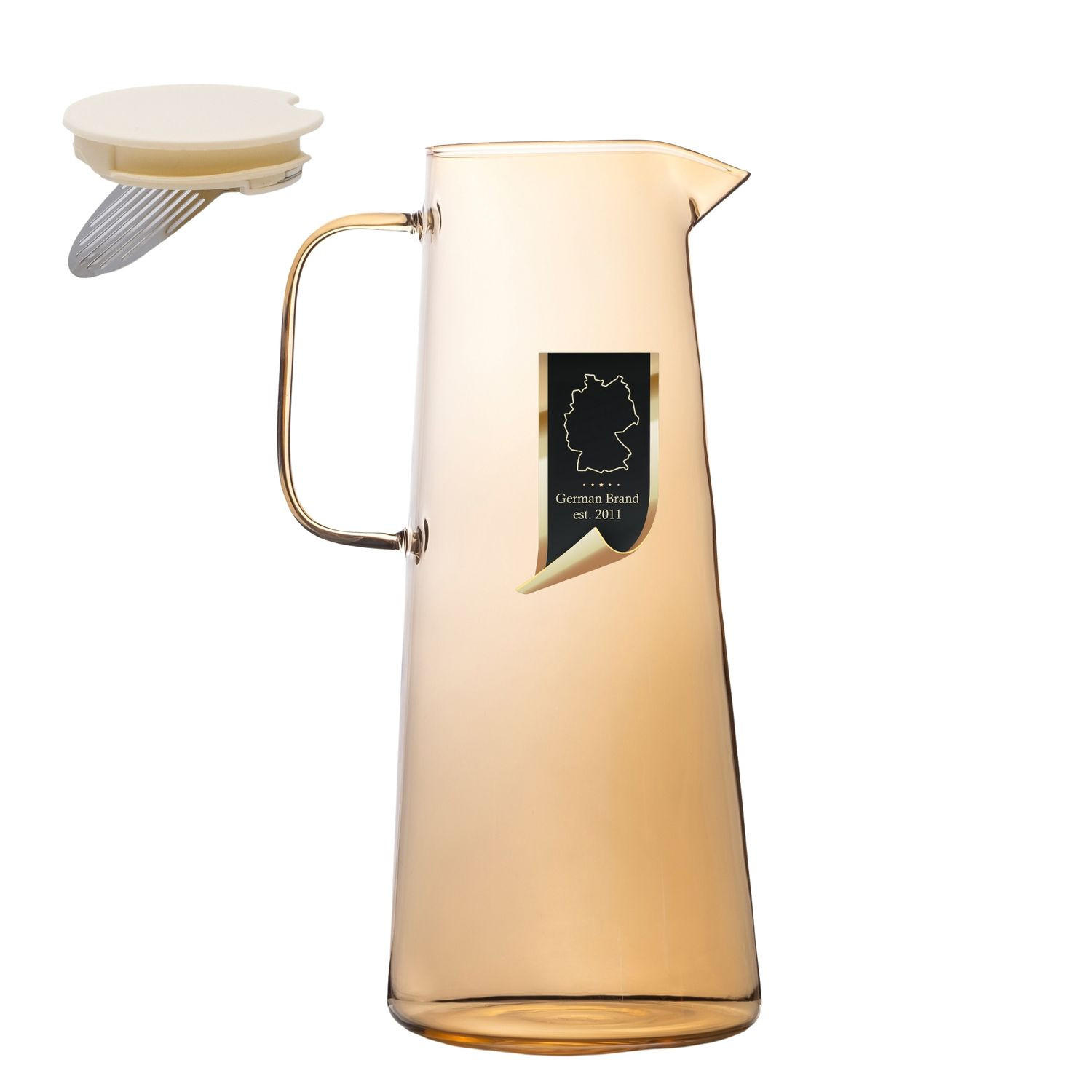 KARAFFE 1.4 Liter - Gelb, Glas (1.7L) - Intirilife
