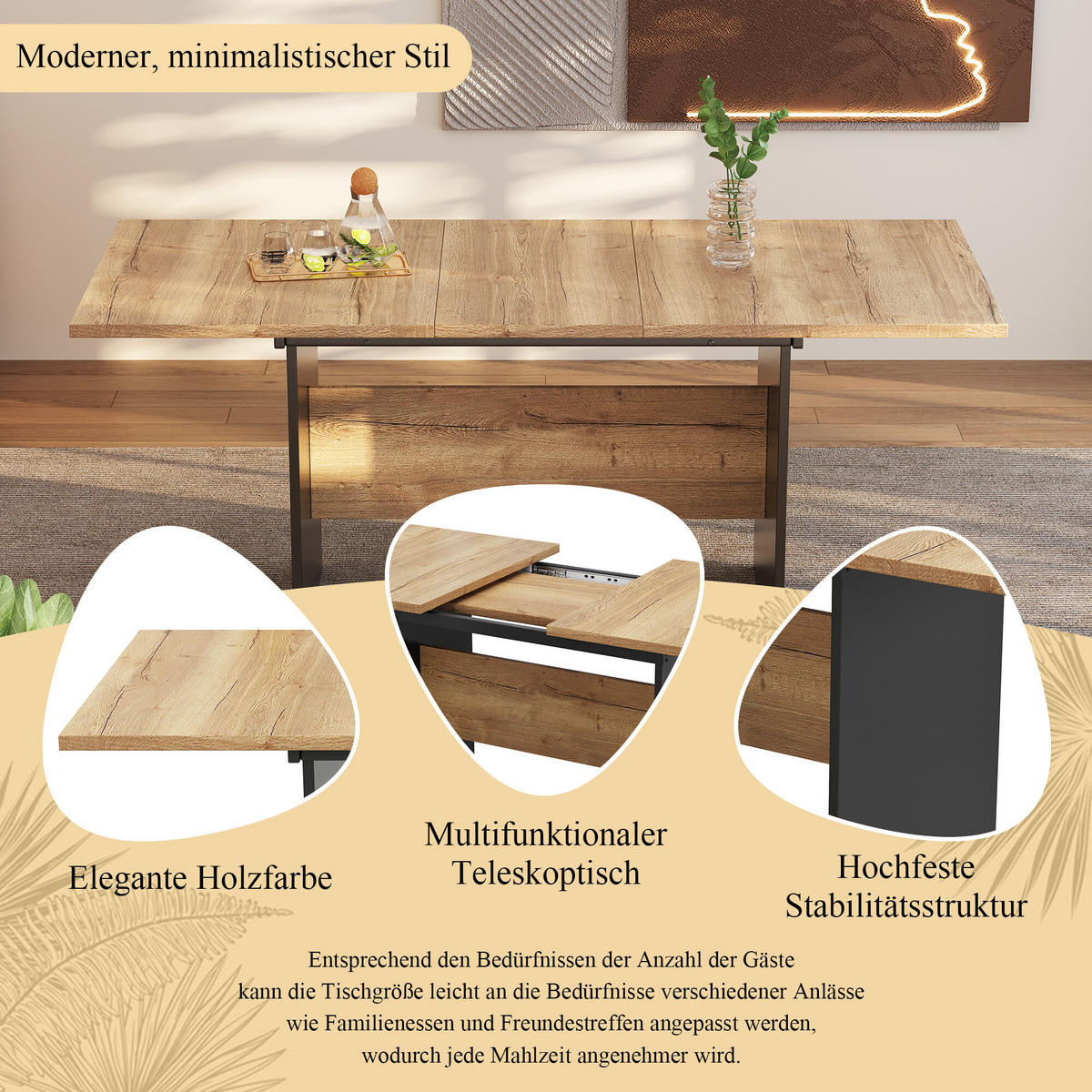 ESSTISCH Holzfarben 140-180/80/75 cm - Braun, Holzwerkstoff (180/80/75cm) - Urban Meuble