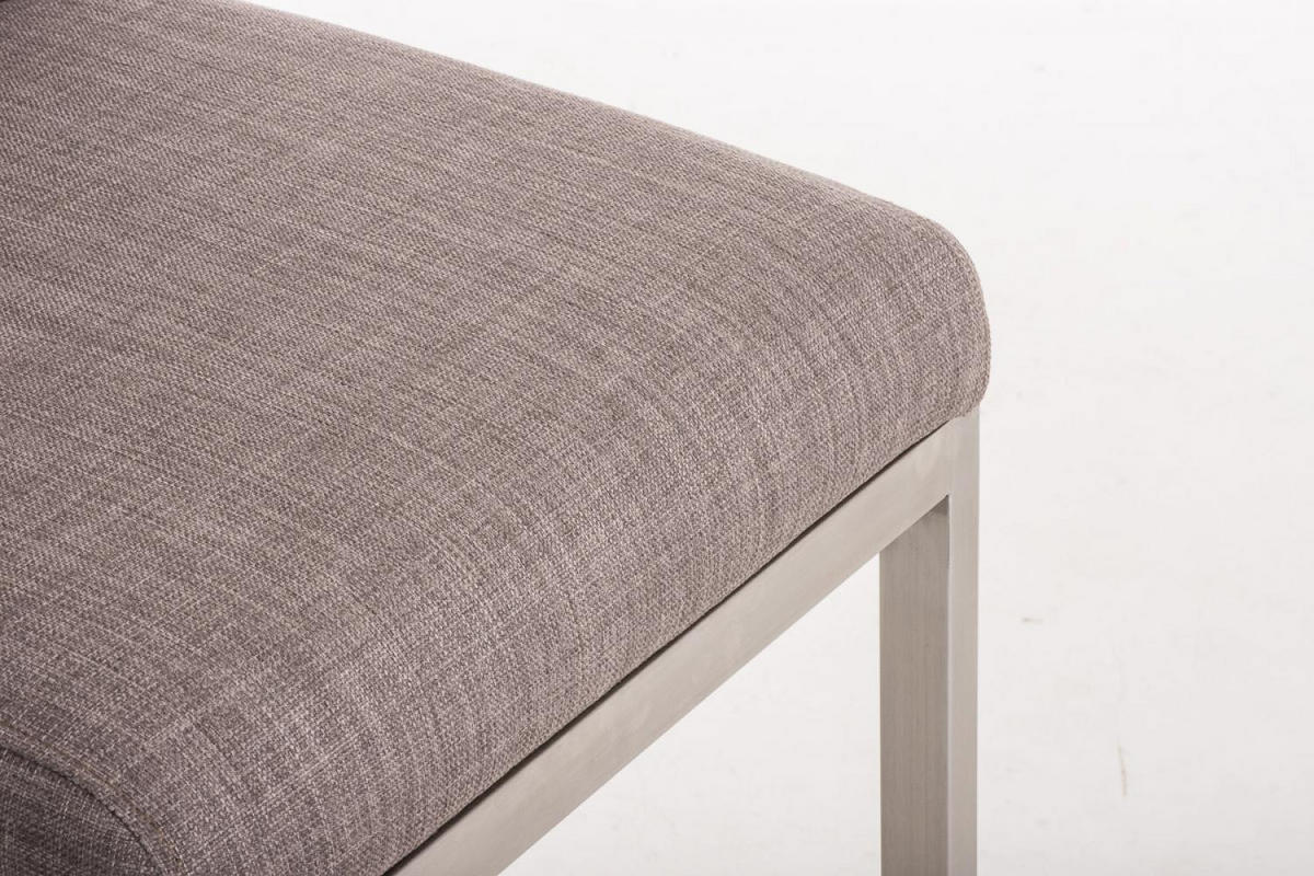 BARHOCKER Stoff Grau - Chromfarben/Grau, Textil/Metall (42/104/48cm) - CLP