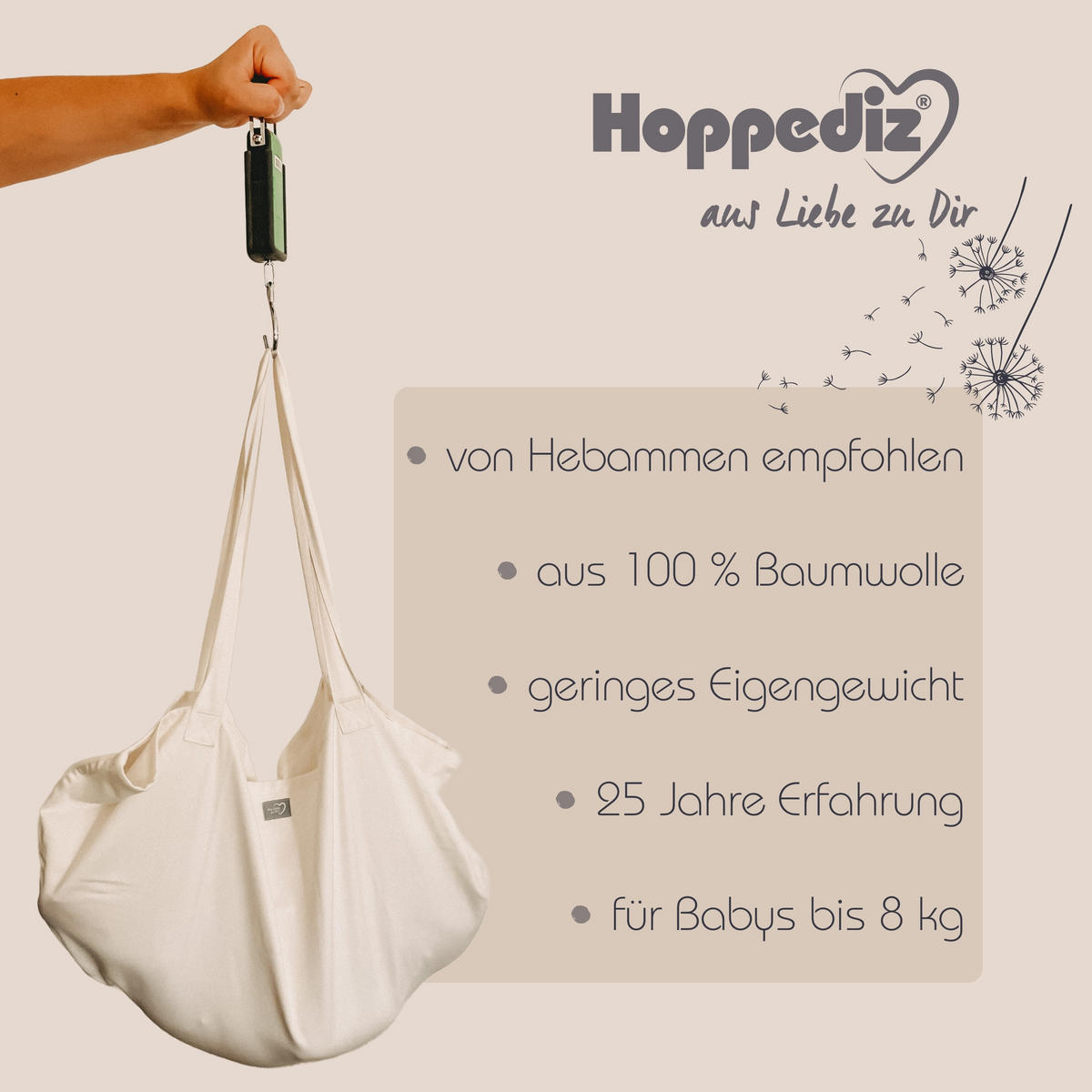 BABY WIEGETUCH für Hängewaagen - Blau/Grün, Textil (35/58cm) - Hoppediz