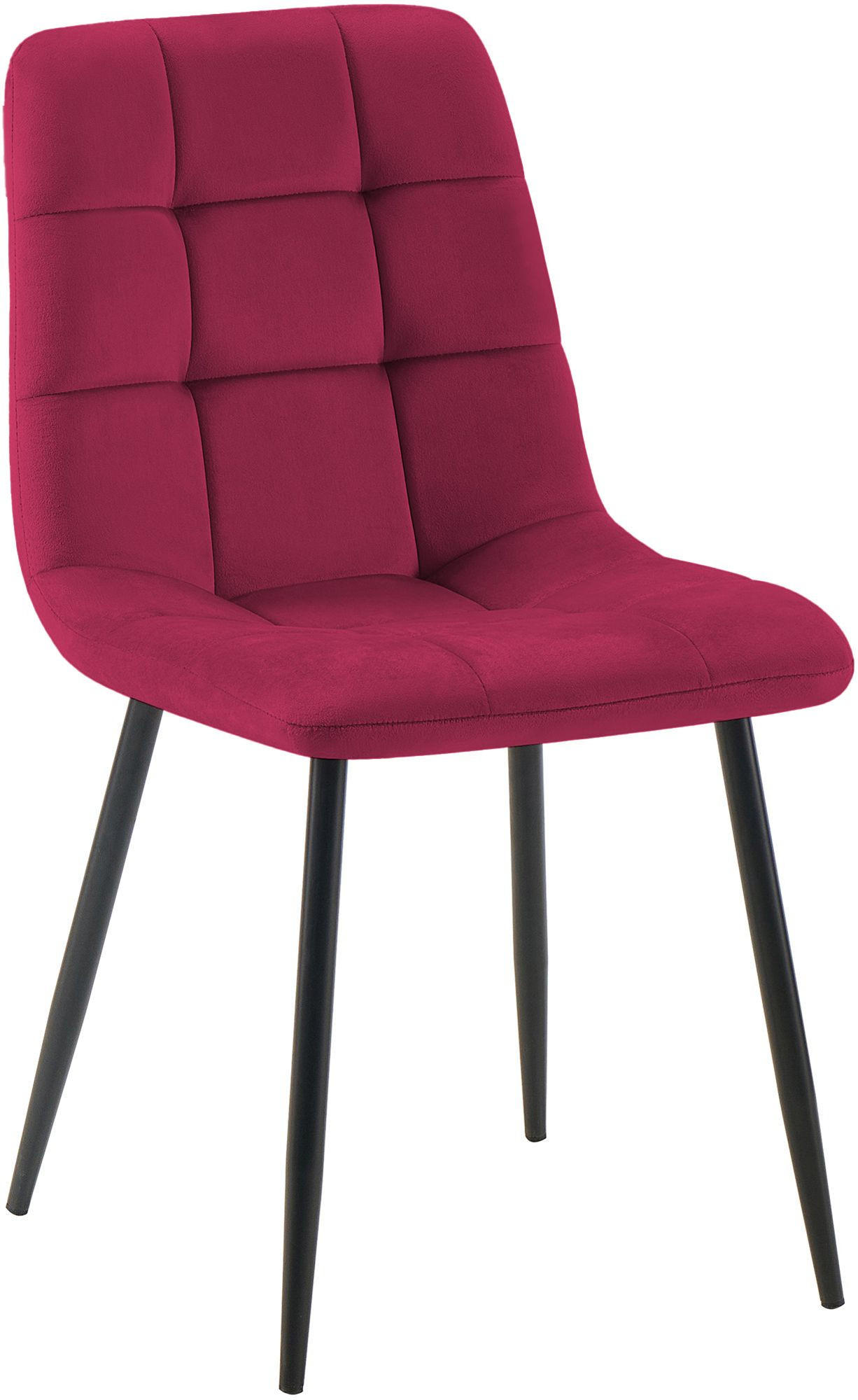 STUHL Samt Rot - Rot, Textil/Metall (45/84/55cm) - CLP
