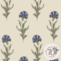 VLIESTAPETE Löwenzahn Dusky Seaspray Blau - Blau, Papier/Kunststoff (52/52cm) - LAURA ASHLEY