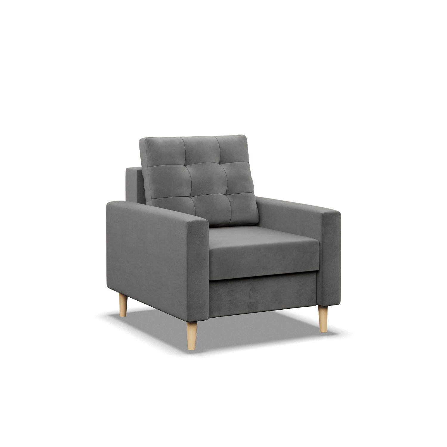 LOUNGESESSEL BLANK, Hellgrau - Grau, Textil (75/88/92cm) - Mebligo