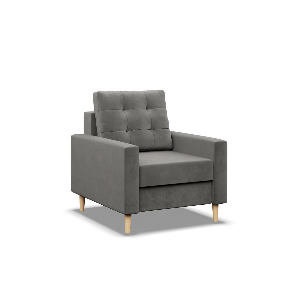 LOUNGESESSEL BLANK, Hellgrau - Grau, Textil (75/88/92cm) - Mebligo