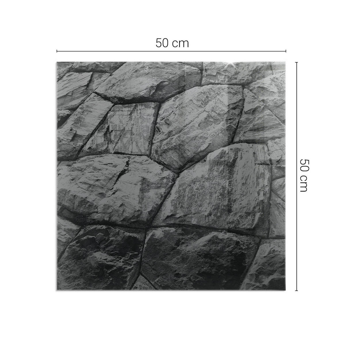 GLASPLATTE für Kamin 50 × 50 cm Grau - Grau, Glas (50/50/0.4cm) - ArtPrintCave