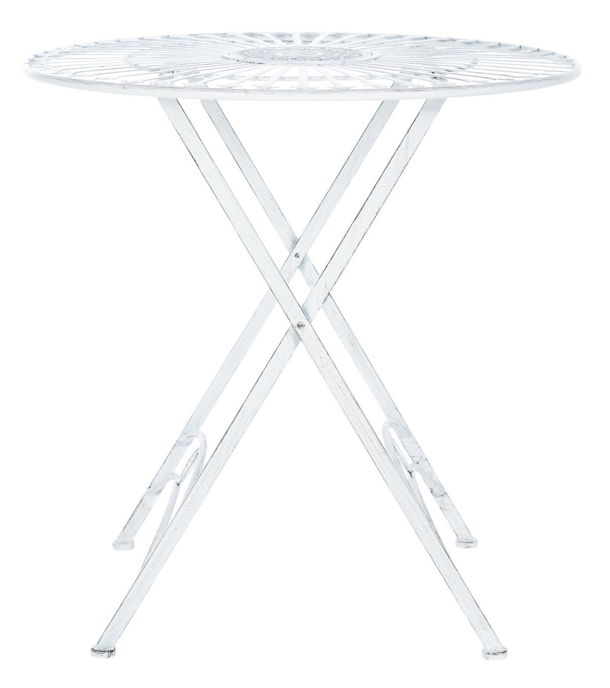 GARTENTISCH rund Metall antik weiß - Weiß, Metall (71/71/71cm) - CLP