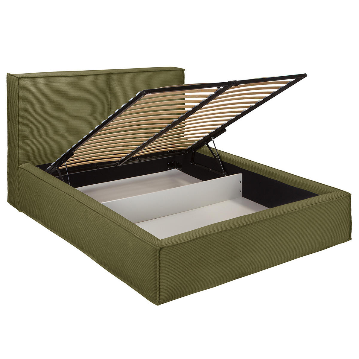 POLSTERBETT - Olivgrün, Textil (160/200cm) - home24