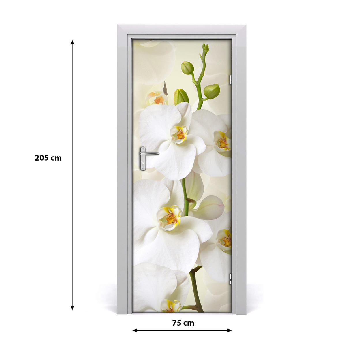 TÜRAUFKLEBER 75x205 cm Dekorativ für Türen - Creme, Kunststoff (75/205/0.01cm) - TULUP