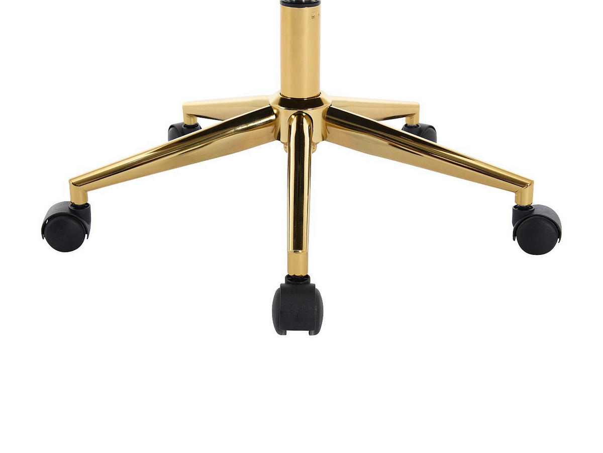BÜROSTUHL ohne Armlehnen - 59 cm x 61.5 cm - samt - beige Eleana - Beige/Goldfarben, Textil (59/89/61.5cm) - Vente-Unique