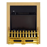 ELEKTROKAMIN Kaminofen 1000/2000W Elektrischer Kamin Standkamin Gold - Goldfarben, Metall (18.5/59.2/48.2cm) - HOMCOM