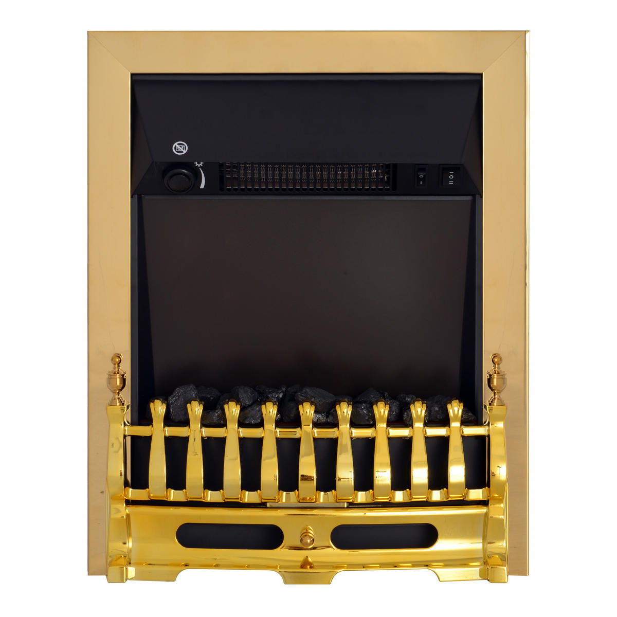 ELEKTROKAMIN Kaminofen 1000/2000W Elektrischer Kamin Standkamin Gold - Goldfarben, Metall (18.5/59.2/48.2cm) - HOMCOM