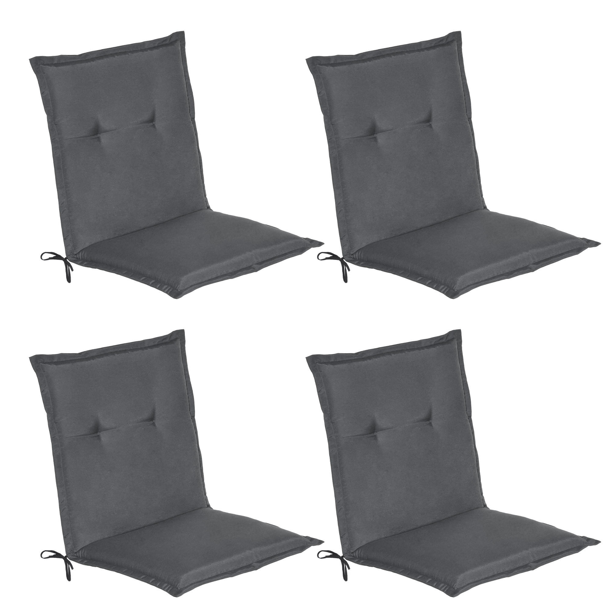 NIEDERLEHNERAUFLAGE Loft NL 100/50/6cm Graphitgrau 4tlg - Graphitfarben, Textil (50/6/100cm) - Beautissu 