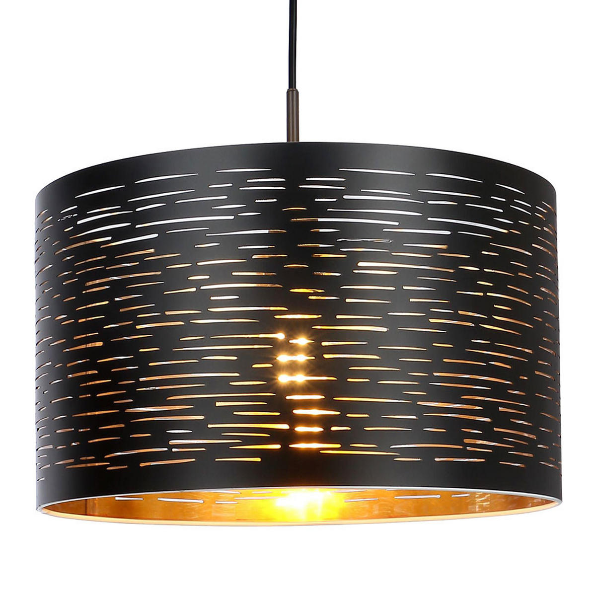 HÄNGELEUCHTE TUNNO Schwarz Kunststoff - Schwarz, Metall (38/38/120cm) - Globo Lighting