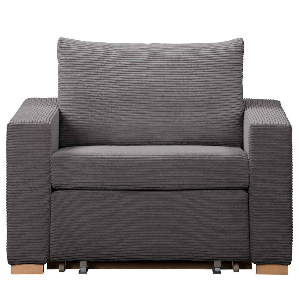 SCHLAFSESSEL - Buchefarben/Grau, Buchenholz/Textil (110/90/90cm) - home24