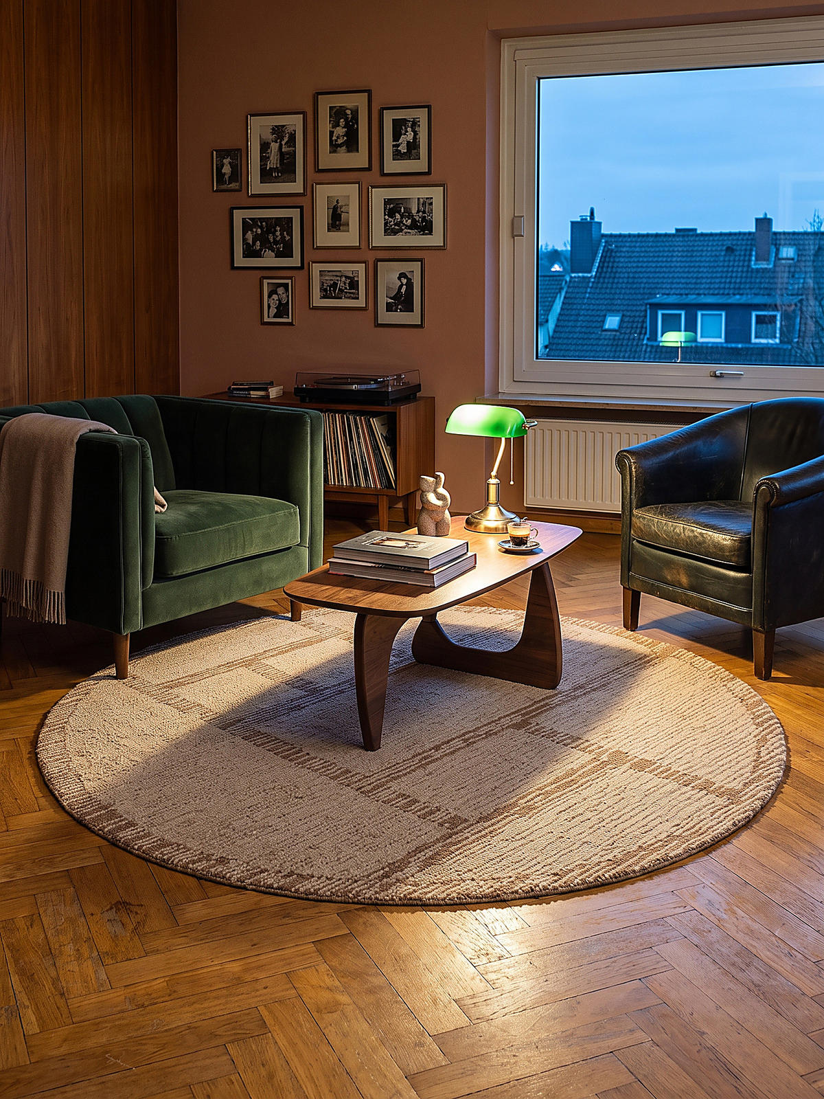 TEPPICH aus Wolle, handgetuftet, GANNEL, in Natur, Blockdesign, Ø 160 cm - Beige, Textil (160/160cm) - KADIMA DESIGN