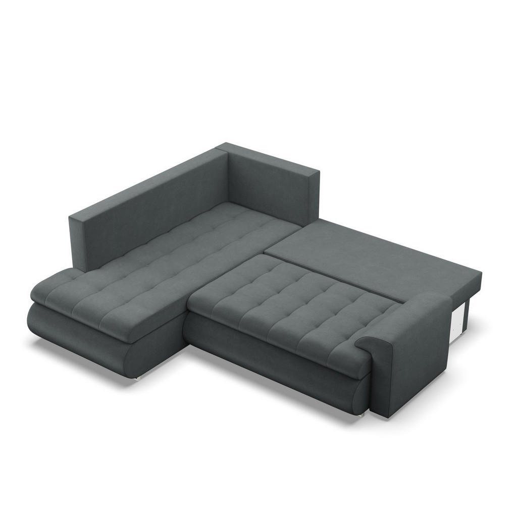 Thumbnail - Mebligo Ecksofa, Dunkelgrau, Textil, 5-Sitzer, L-Form, 230x200 cm, Wohnzimmer, Sofas & Couches, Wohnlandschaften, Ecksof...