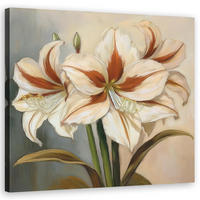 WANDBILD blumen lilien natur - Weiß, Textil (50/50cm) - Feeby