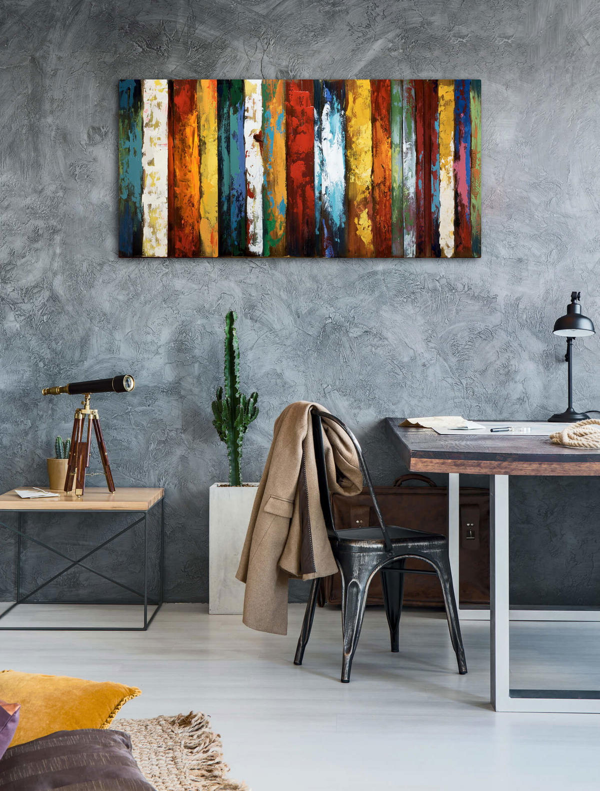 METALLBILD Bunt 120/60 cm - Multicolor, Metall (120/60cm) - KUNSTLOFT