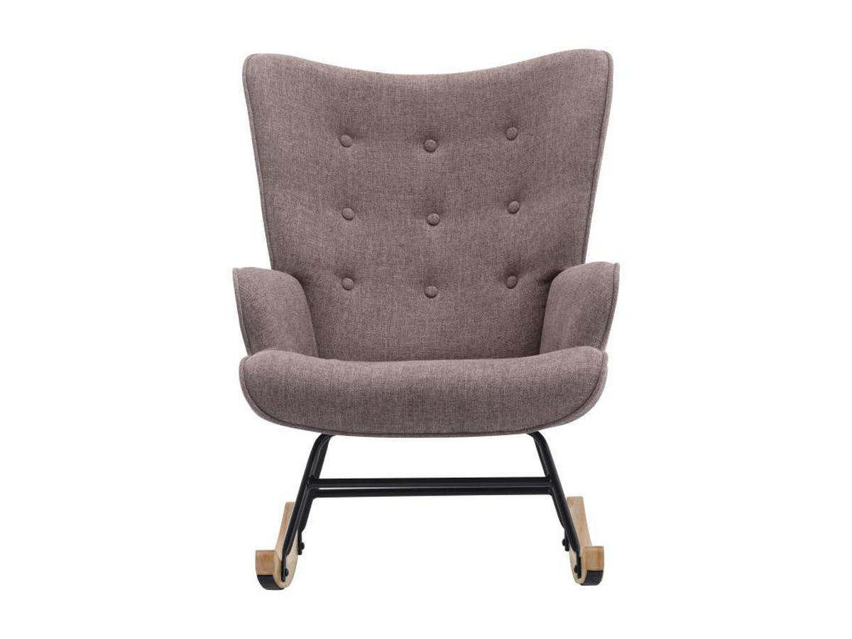 SCHAUKELSESSEL - melierter Stoff - Taupe - ELMINA II - Braun, Textil (68/91/86cm) - Vente-Unique