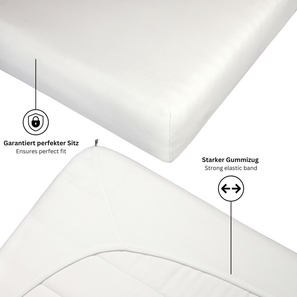 SPANNBETTLAKEN BASIC 2er Set - Weiß, Textil (150/200cm) - Schöner Wohnen