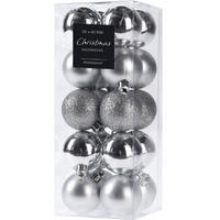 WEIHNACHTSKUGELN 20er-Set Ø 4 cm - Silberfarben, Kunststoff (7.8/19.5/7.8cm) - Home Styling Collection