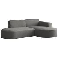 ECKSOFA Hana L-Form 3-Sitzer Ecke Rechts, Boucle, Grau 241/73/168 cm - Schwarz/Grau, Textil/Metall (168/241cm) - WFL GROUP