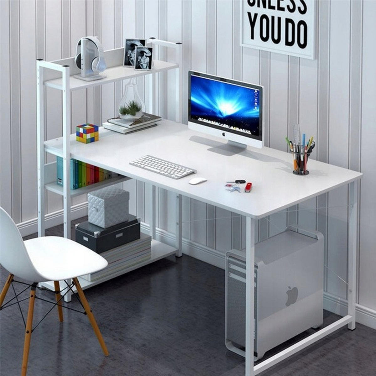 COMPUTERTISCH, weiß 120/55/72 cm - Weiß, Holzwerkstoff (61/128/8cm)