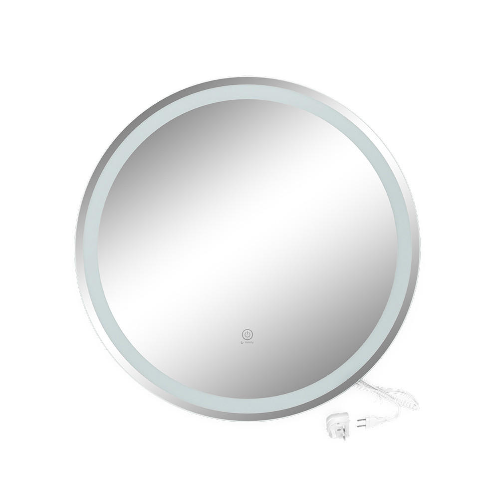 BADEZIMMERSPIEGEL Lumos Weiß 70 cm mit Touchschalter - Weiß, Glas (70/70/4cm) - Vicco