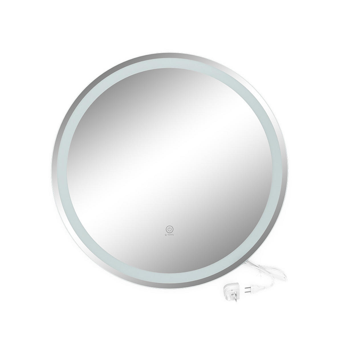 BADEZIMMERSPIEGEL Lumos Weiß 70 cm mit Touchschalter - Weiß, Glas (70/70/4cm) - Vicco