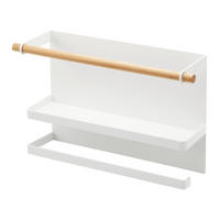 KÜCHENROLLENHALTER Tosca 5087 Weiß, Metall, 32 cm, magnetisch, mit Ablage - Weiß, Metall (32/20/9.5cm) - Yamazaki