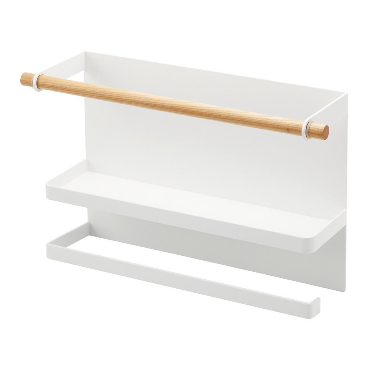 KÜCHENROLLENHALTER Tosca 5087 Weiß, Metall, 32 cm, magnetisch, mit Ablage - Weiß, Metall (32/20/9.5cm) - Yamazaki