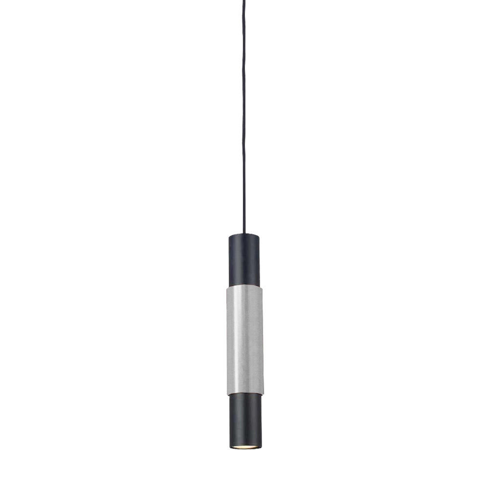 HÄNGELAMPE Crutch Schwarz - Alufarben/Schwarz, Metall (5.8/5.8/40cm) - s.luce