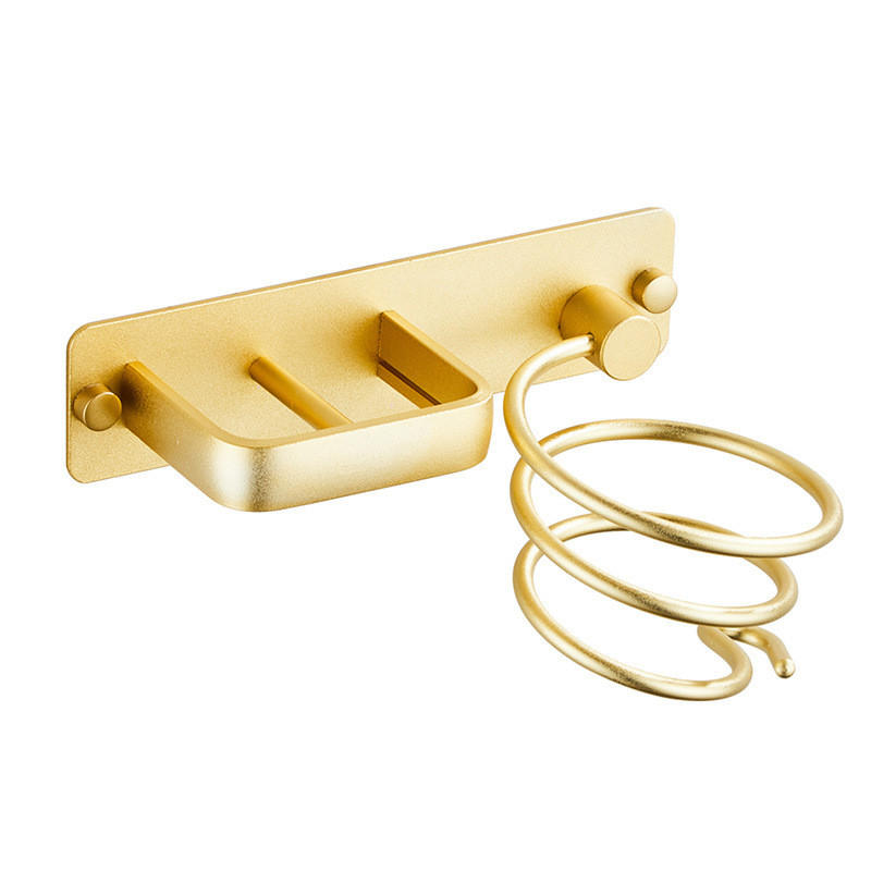 HAARTROCKNERHALTER – Gold – Aluminium - Platinfarben, Metall (21/13/11cm)